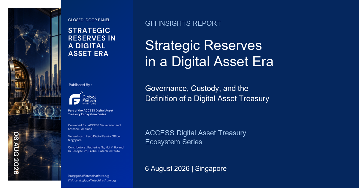 Cover of the GFI insights report Strategic Reserves in a Digital Asset Era, 6 August 2026